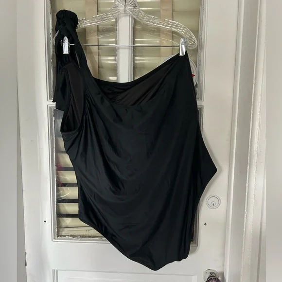 NWT J. Crew one-shoulder black one piece swimsuit - Picture 4 of 4